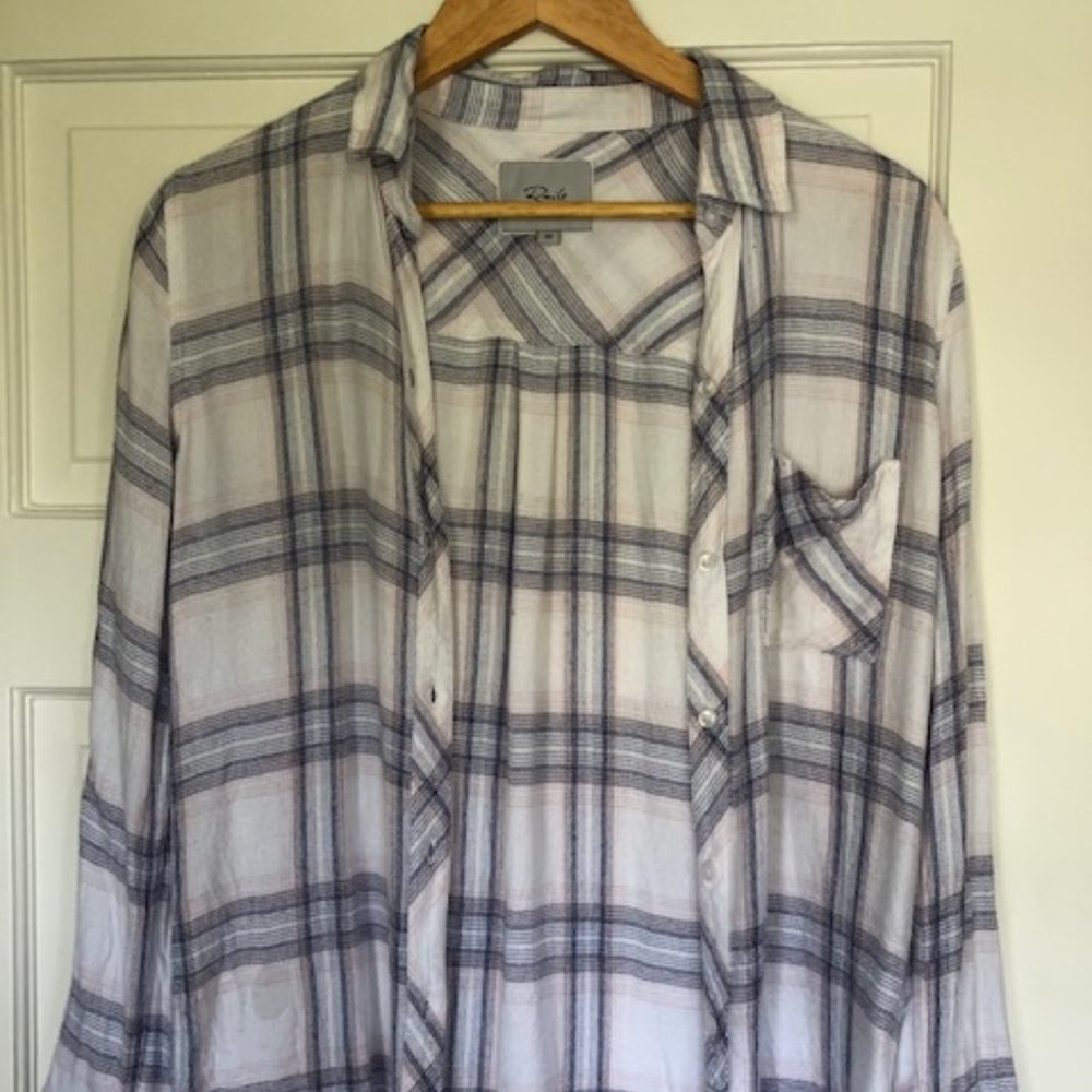 Rails blue and pink flannel shirt